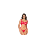 Ensemble sexy 2 pièces en dentelle avec liens à nouer et string 